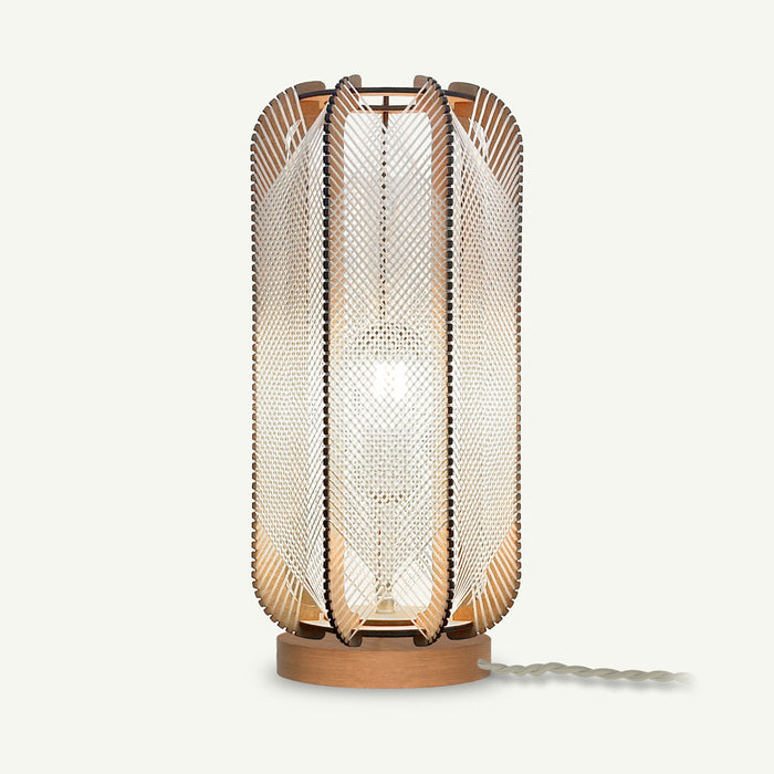 Lampe sur socle PILLSI, tressage Croisé