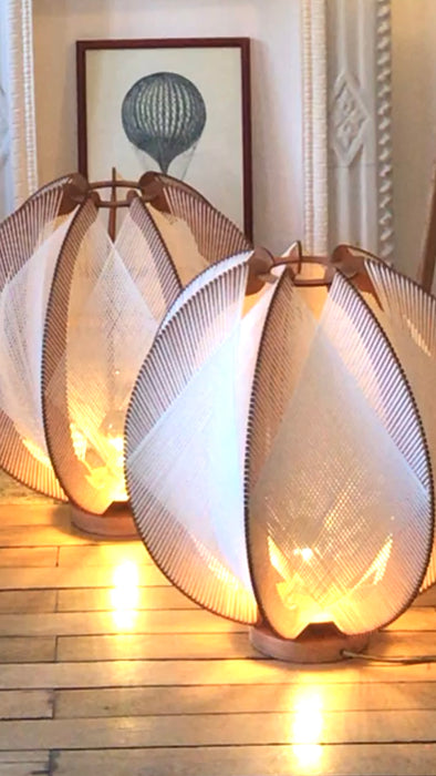 Lampe sur socle ASTROFI, tressage Croisé