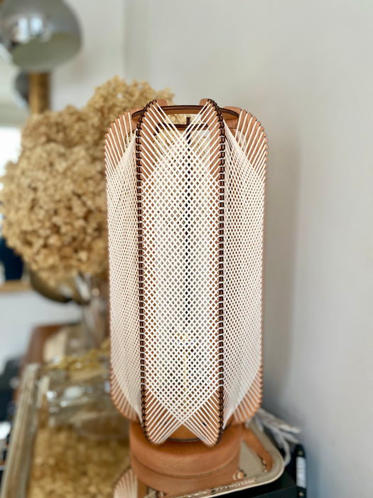 Lampe sur socle PILLSI, tressage Croisé