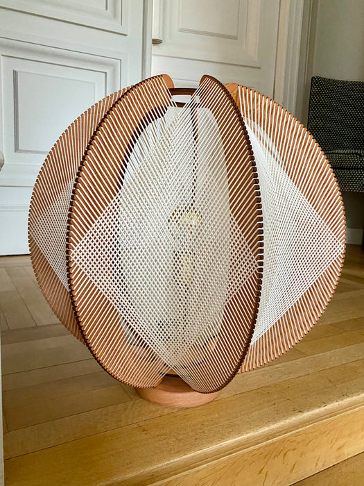 Lampe sur socle ASTROFI, tressage Croisé