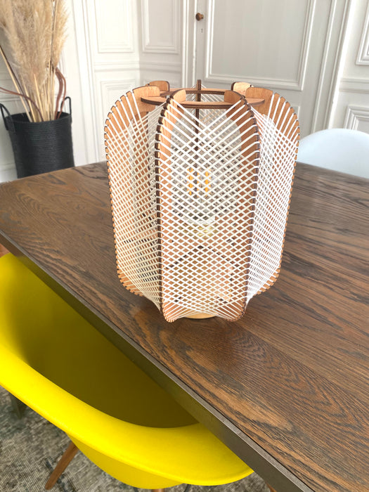 Lampe nomade Pillsi, tressage Croisé