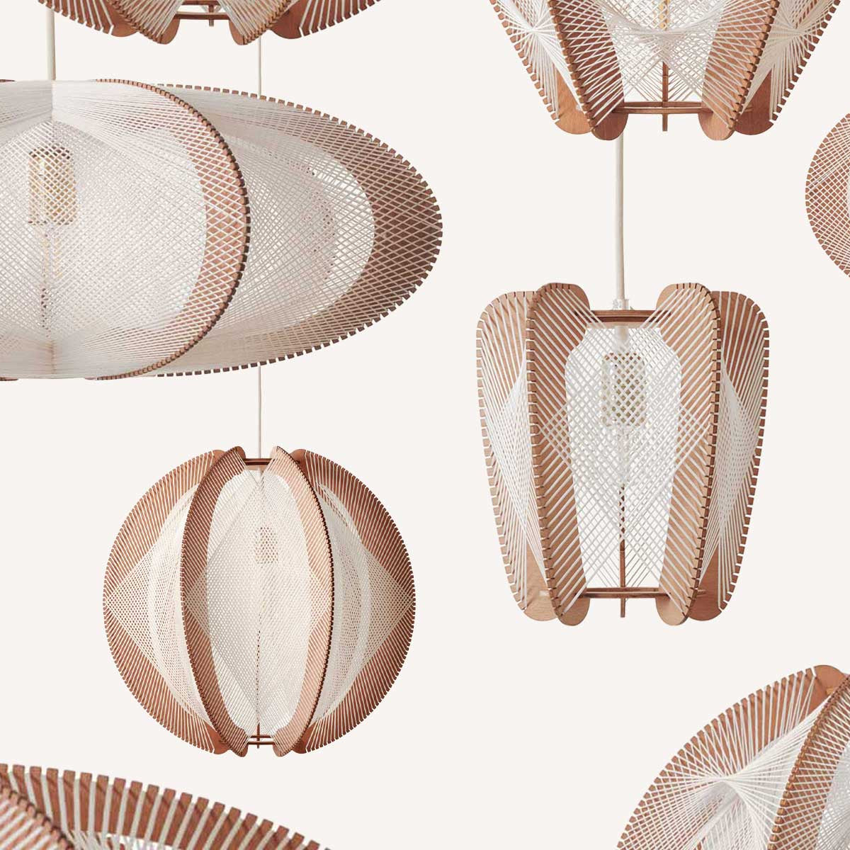 Collection de luminaires design, d'inspiration scandinave, faite main, en matériaux nobles, pour une décoration intérieure eco-responsable