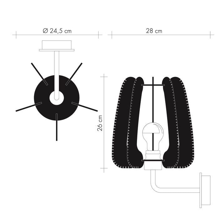 ARIOCA rising arm wall lights, Croisé braiding