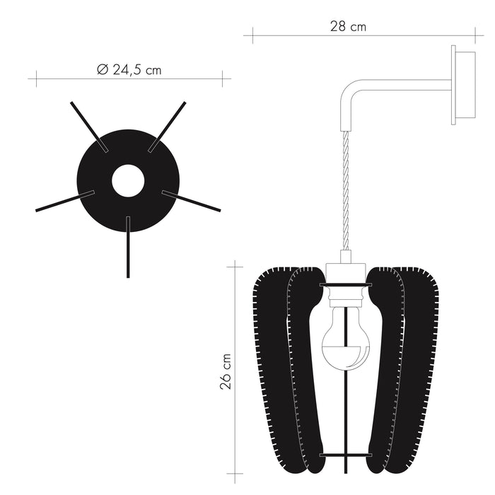 ARIOCA hanging arm wall lights, Twist braiding