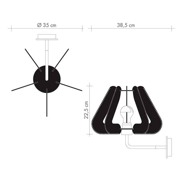 Applique à bras montante NOTOCA, tressage Twist