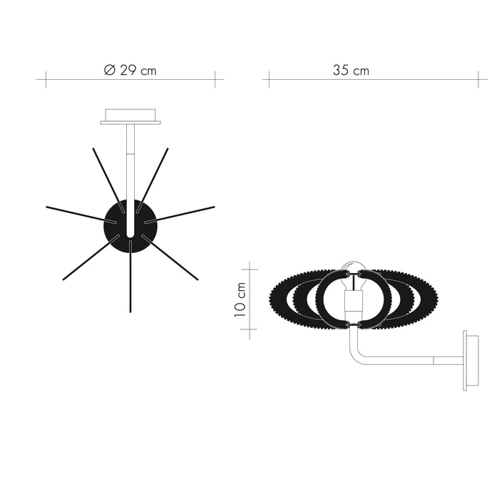 ETIOLA 30 rising arm wall light, Twist braiding