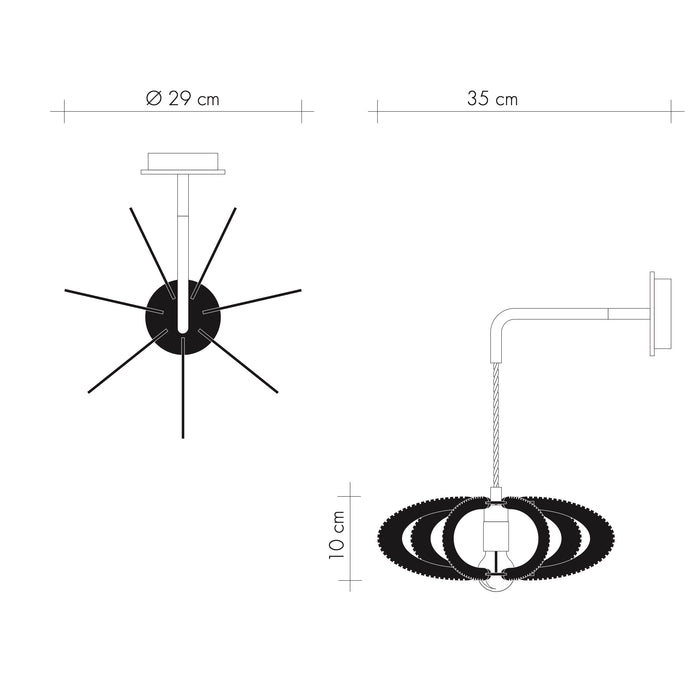 Applique à bras pendante ETIOLA 30, tressage Twist