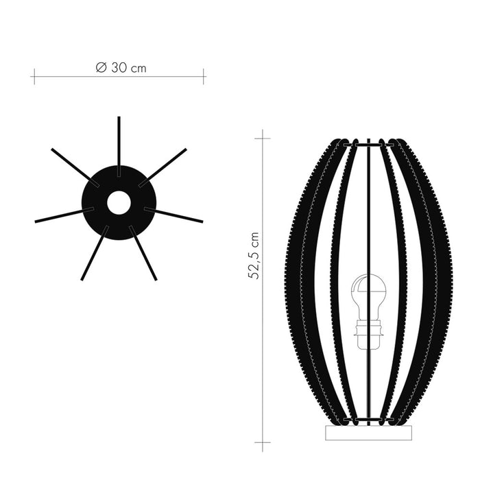 Lampe sur socle DJEMINO, tressage Twist