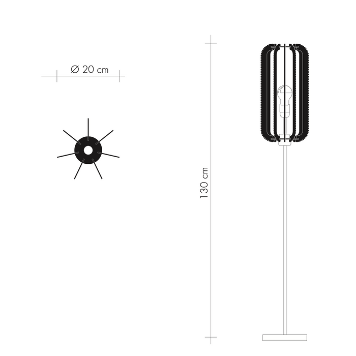 Lampadaire 130 sur pied laiton PILLSI, tressage Croisé