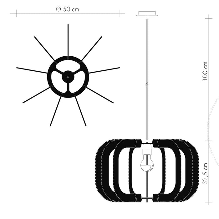 DRUMJEE 9 pendant lamp, Croisé braiding
