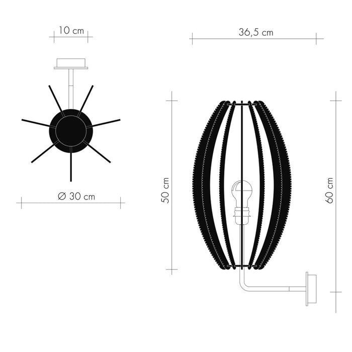 DJEMINO rising arm wall light, Twist braiding