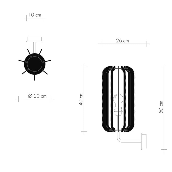 PILLSI rising arm wall light, Croisé braiding