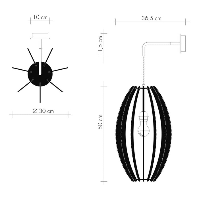 DJEMINO pendant arm light, Twist braiding