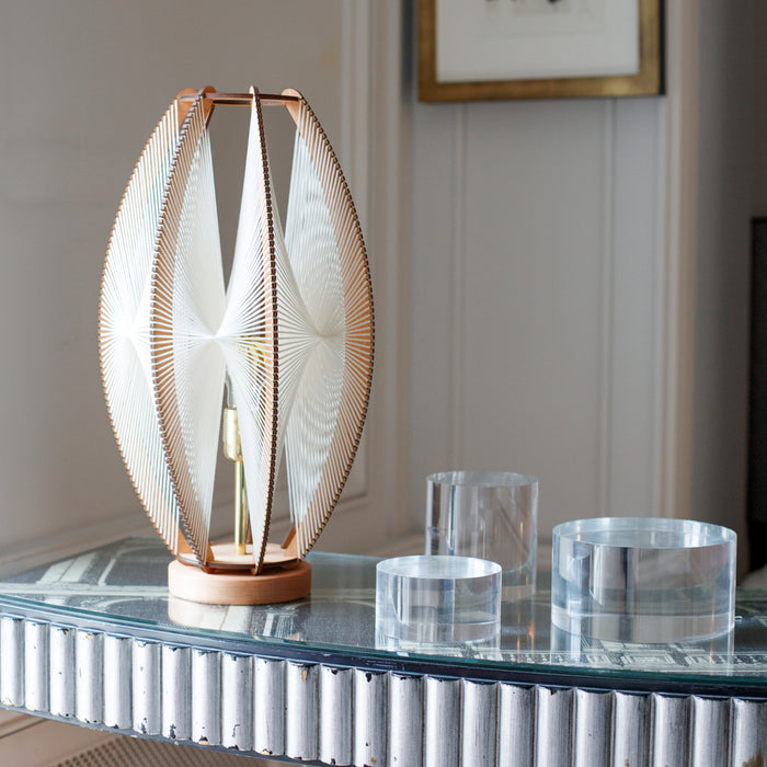 Lampe sur socle DJEMINO, tressage Twist