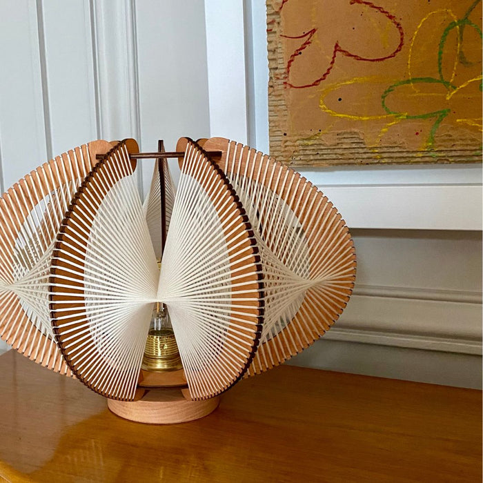 Lampe sur socle ECHINO, tressage Twist