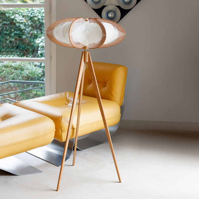 Lampadaire ETIOLA, tressage Croisé