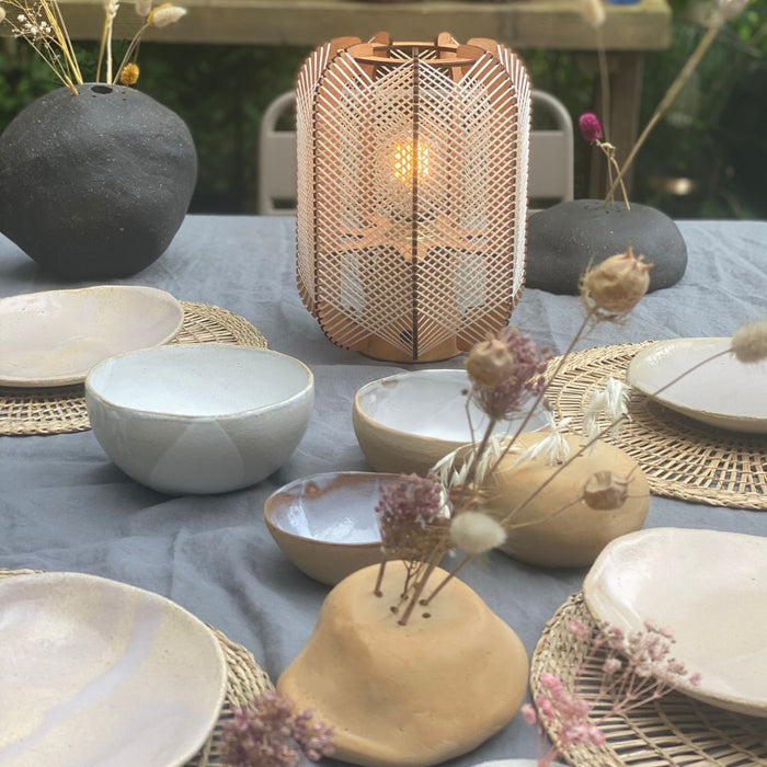 Lampe nomade Pillsi, tressage Croisé