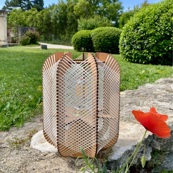 Lampe nomade Pillsi, tressage Croisé