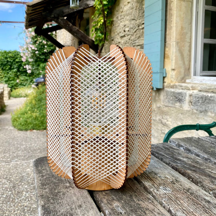 Lampe nomade Pillsi, tressage Croisé