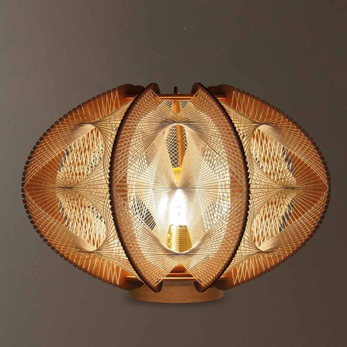 Lampe sur socle ECHINO, tressage Triple Twist, Lafablight