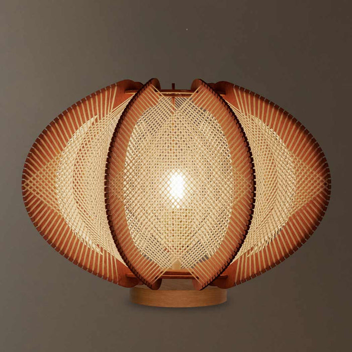 Lampe sur socle ECHINO, tressage Croisé