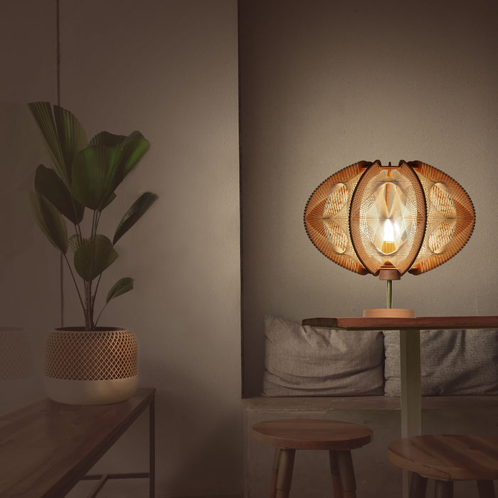 Lampe sur pied ECHINO, tressage Triple Twist, Lafablight