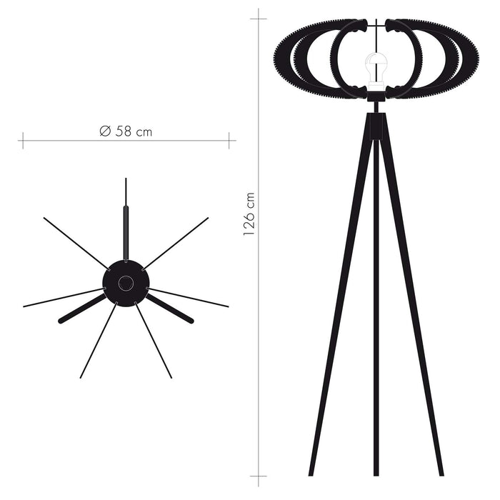 Lampadaire ETIOLA, tressage Twist, par Lafablight