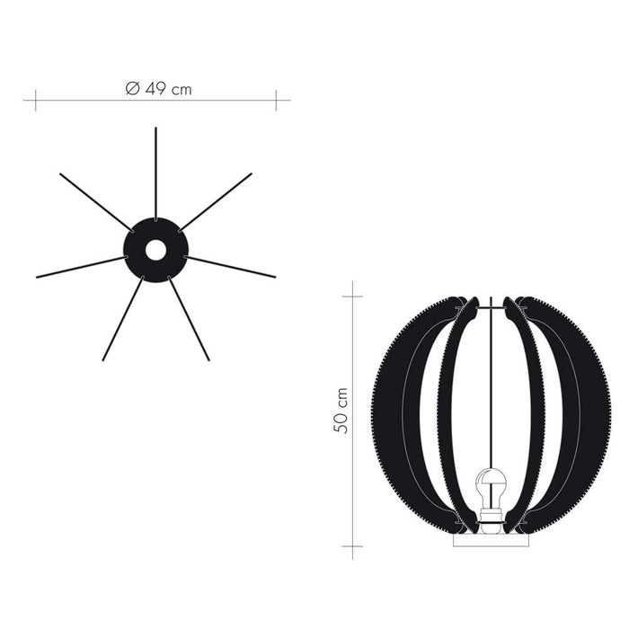 Lafablight lampe sur socle ASTROFI en bois, tressage fait main