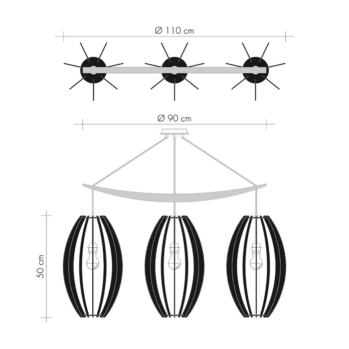 Lustre "Arc" DJEMINO, Tressage Twist