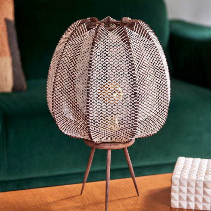 Tripod lamp LAMPIU - Croisé braiding