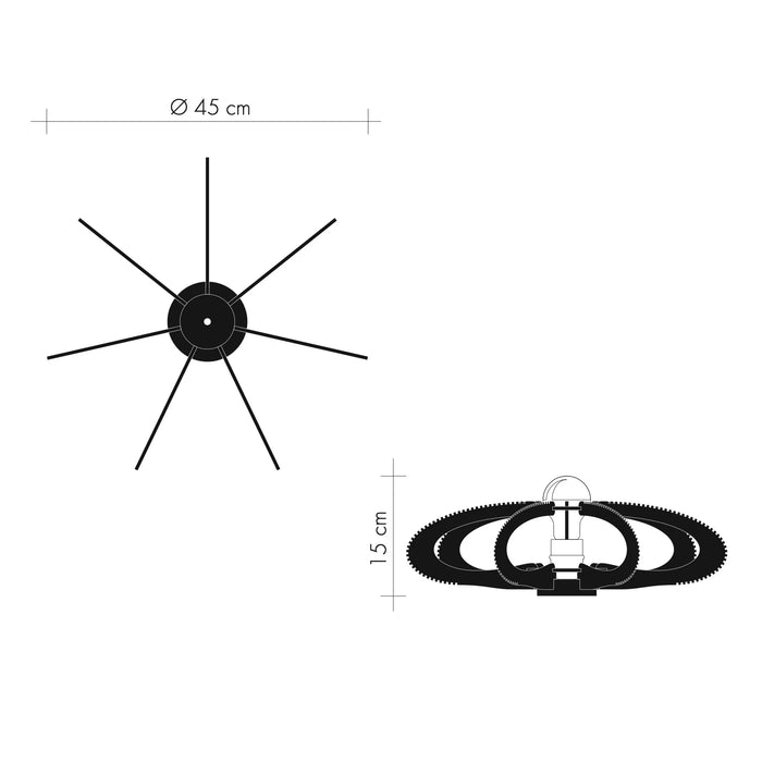 ETIOLA Ceiling Light Ø45cm, Twist Weaving