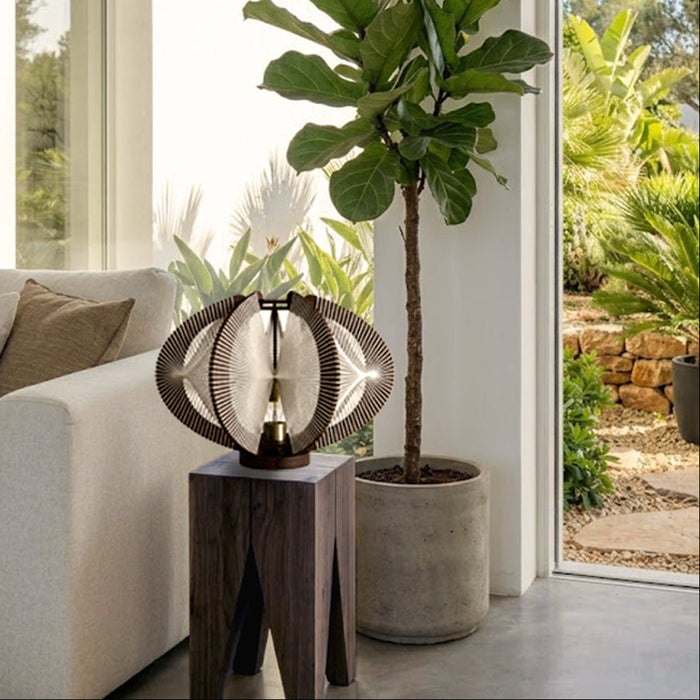 Lampe sur socle ECHINO, tressage Twist