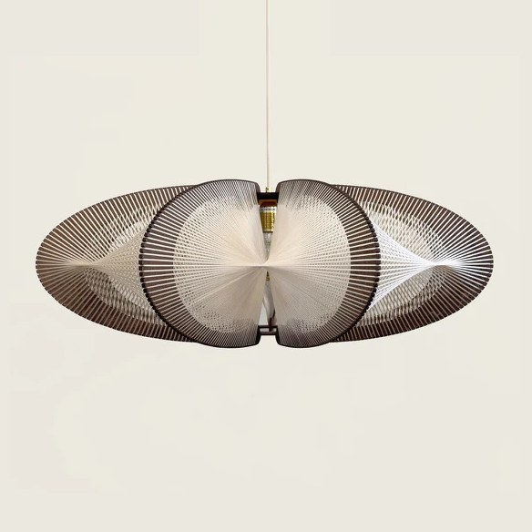 Grande Suspension ETIOLA L, tressage Twist Noyer Foncé