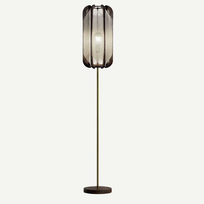 Lampadaire 150 sur pied laiton PILLSI, tressage Croisé