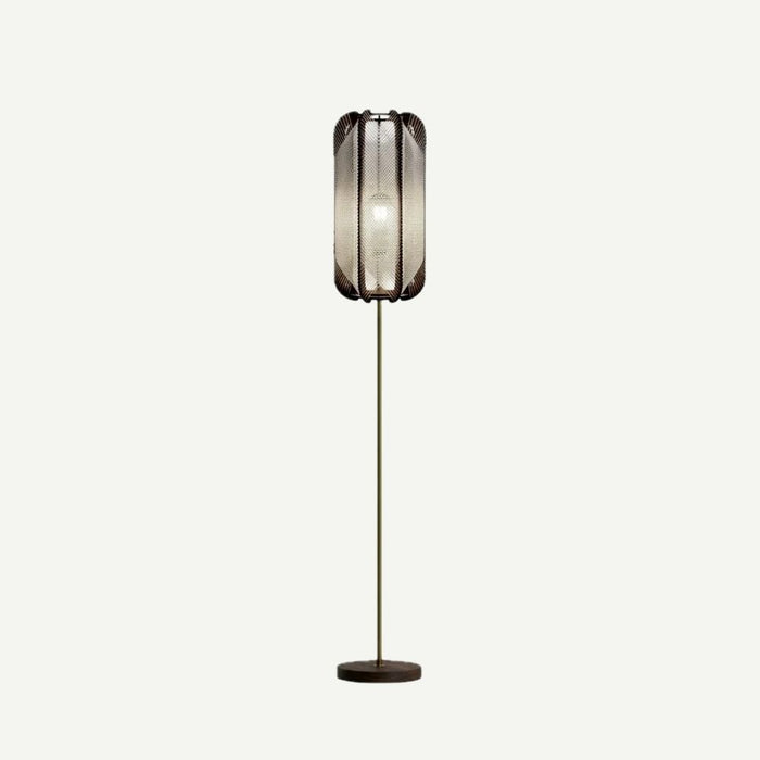 Lampadaire 150 sur pied laiton PILLSI, tressage Croisé