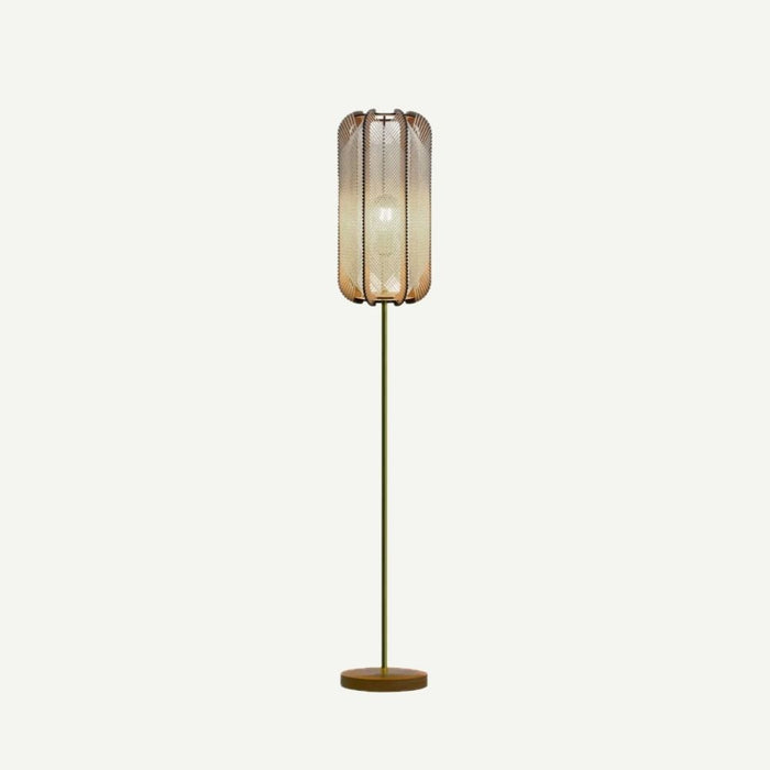 Lampadaire 150 sur pied laiton PILLSI, tressage Croisé
