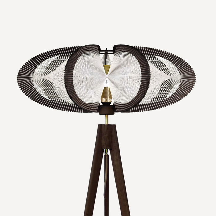 ETIOLA wooden floor lamp, Twist braiding