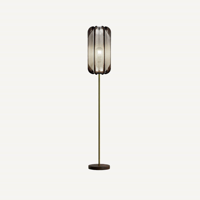 Lampadaire 150 sur pied laiton PILLSI, tressage Croisé