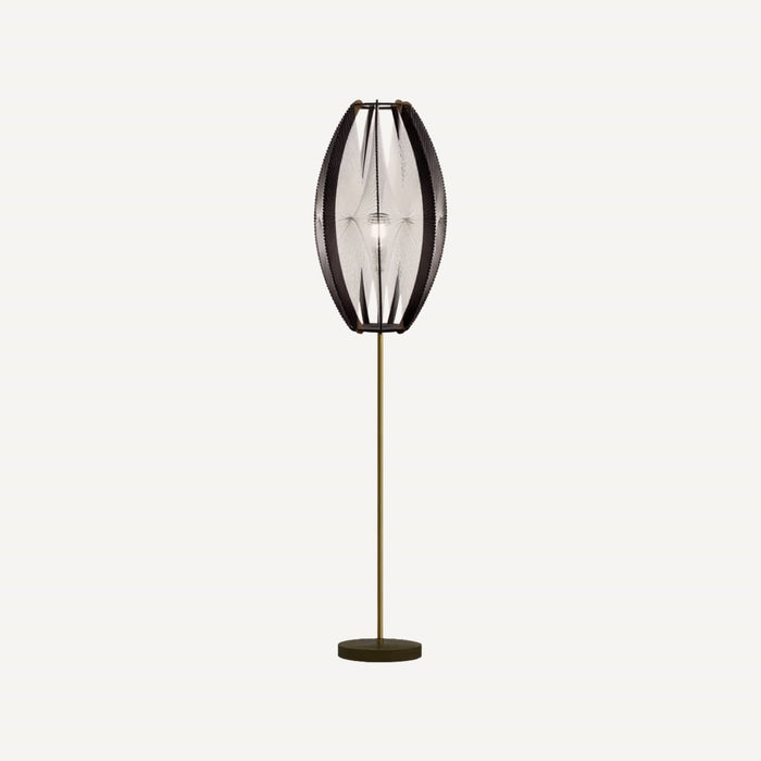 Lampadaire 150 sur pied laiton DJEMINO, tressage Twist