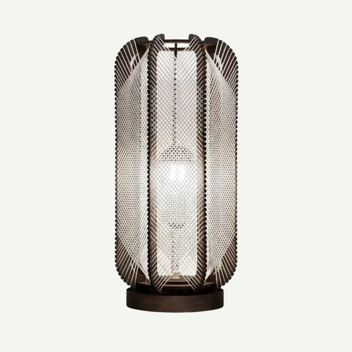 Lampe sur socle PILLSI, tressage Croisé