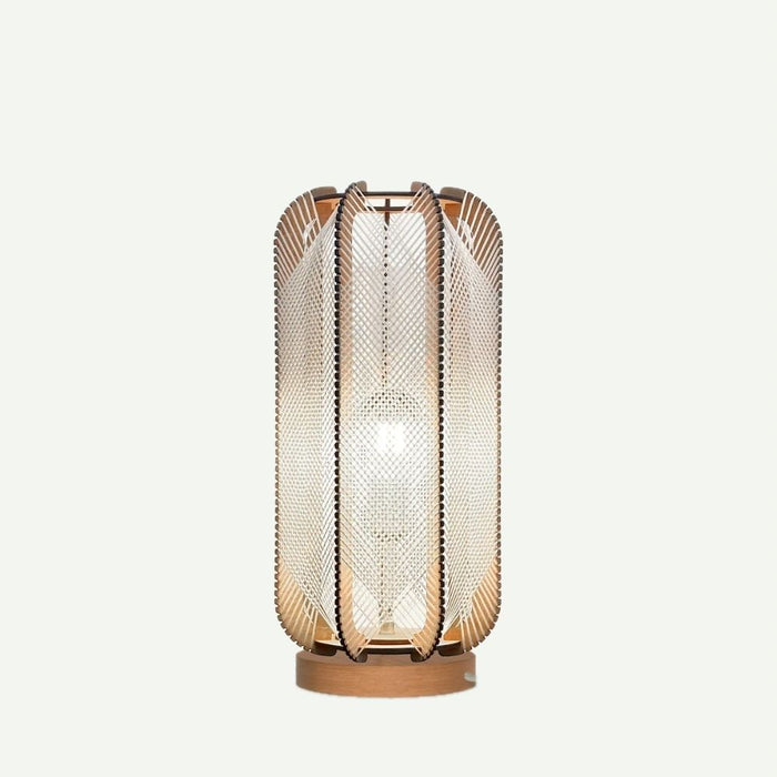 Lampe sur socle PILLSI, tressage Croisé