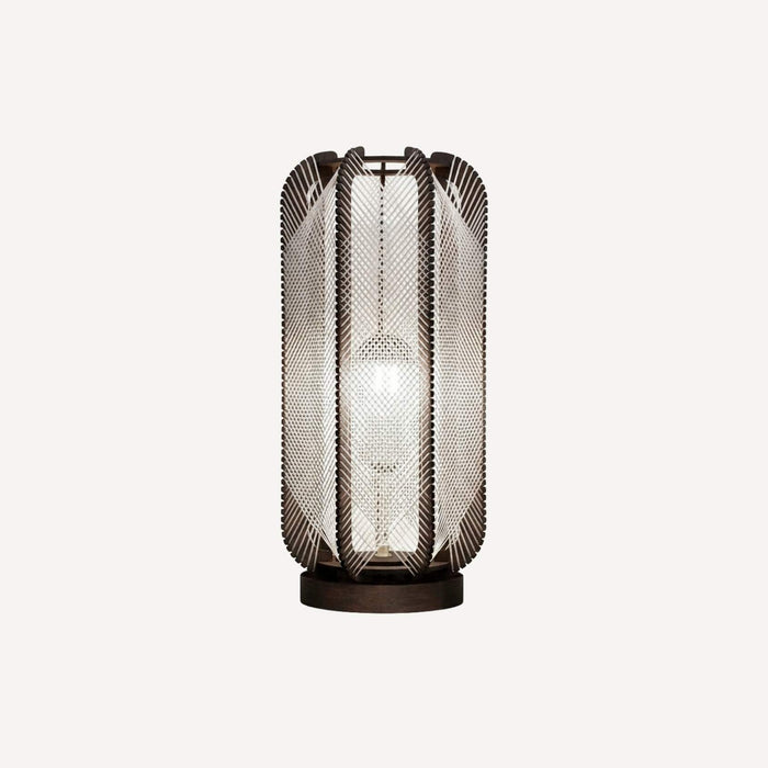 Lampe sur socle PILLSI, tressage Croisé