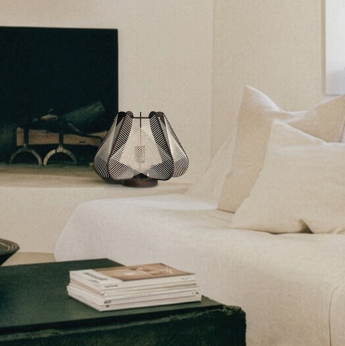 Lampe sur socle NOTOCA, tressage Croisé
