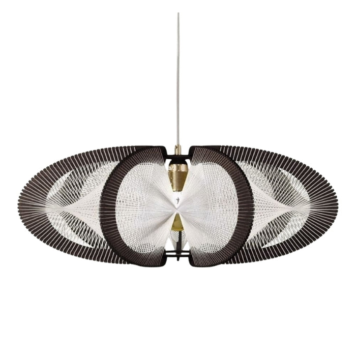 Grande Suspension ETIOLA L, tressage Twist Noyer Foncé