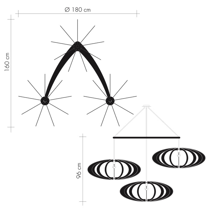 Large ETIOLA chandelier, Twist Braiding