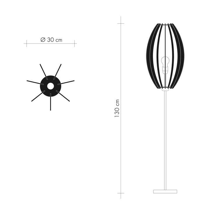 Lampadaire 1,30m sur pied laiton DJEMINO, tressage Twist