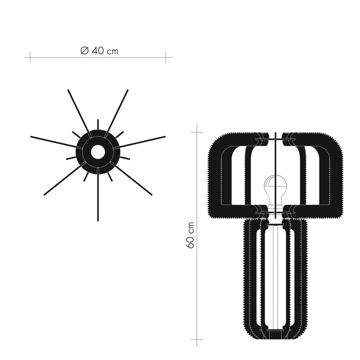 MULJEE Twist 60 table lamp with multi-arc base