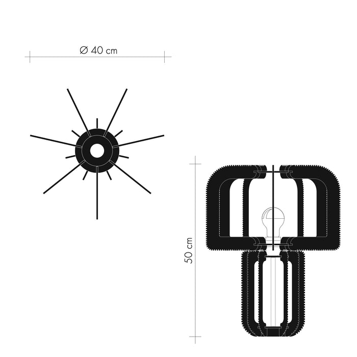 Lampe à poser MULJEE 50  avec pied tressage Croisé