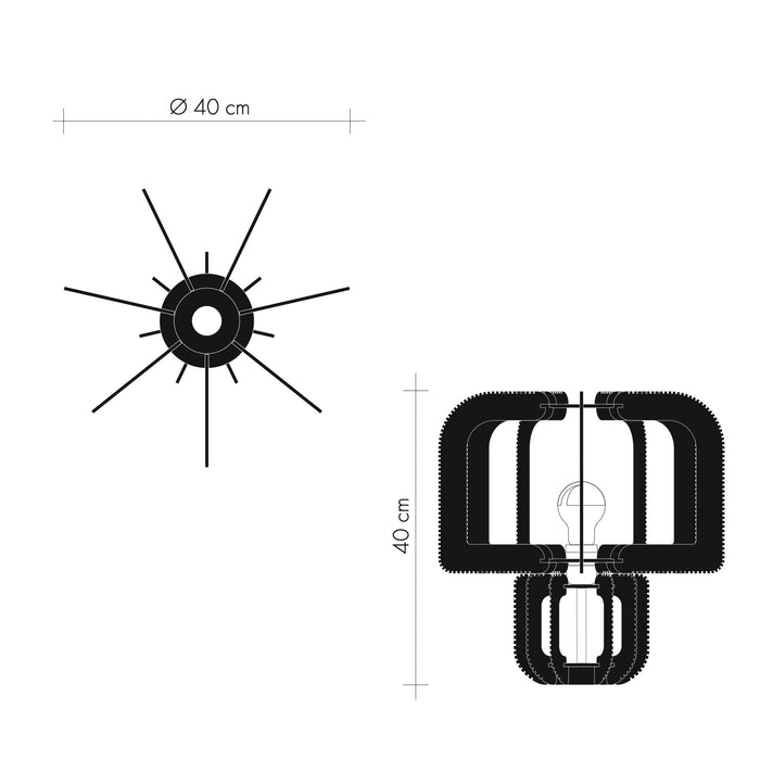 Lampe à poser MULJEE 40  avec pied tressage Croisé