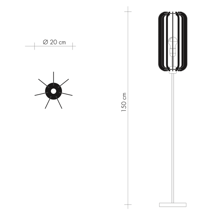 Lampadaire 150 sur pied laiton PILLSI, tressage Croisé